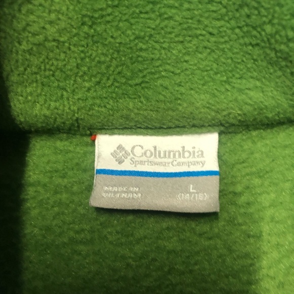 Columbia Youth Outerwear Full Zip Sweater. Green. Size Large (14-16) - Picture 6 of 7